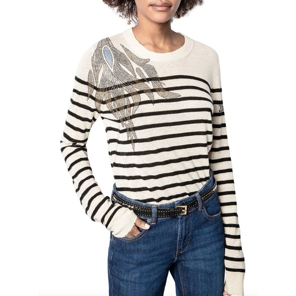Zadig&Voltaire Miss Cp Striped Embellished Sweater